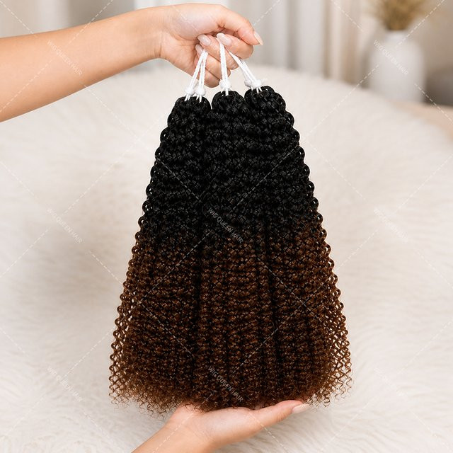 Wig Queen Echthaar-Häkelverlängerungen, Kinky Curly Feather Bundles, TB30 - Bild 1