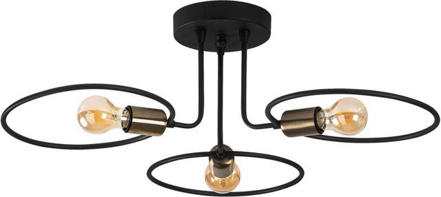 Opviq Deckenleuchte Circle-1341 in Schwarz aus Eisen mit 3 E27 Fassungen, B/H/T: 66 x 22 x 66 cm - Bild 1