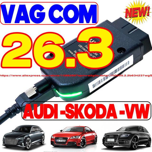VCDS Diagnose- und Codierungsgerät VAG COM VAG HEX V2 Hardware-Schnittstelle für VW Audi Skoda Seat in Schwarz - Bild 1