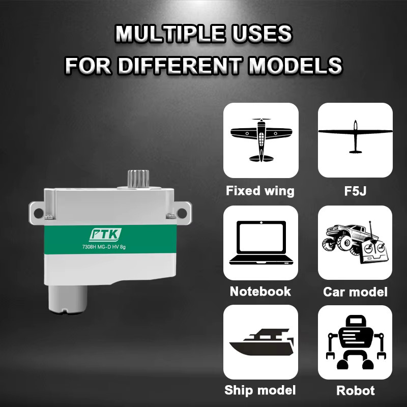 PTK 7308H micro Servo, digitales Metallzahn-Metallgehäuse, 8g - Bild 3
