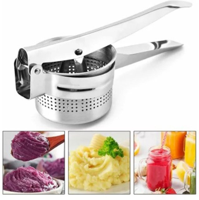 TOMTOP JMS Manueller Entsafter aus Edelstahl in Silber als Handpresse und Saftpresse für Zitrusfrüchte und Gemüse - Bild 1