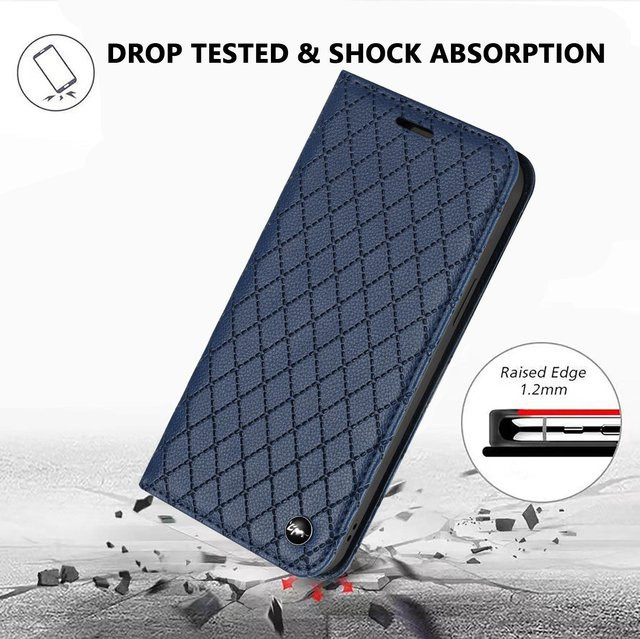 Magnetische Leder Buchhülle Flip-Hülle für Samsung Galaxy M55 5G in Blau - Bild 1