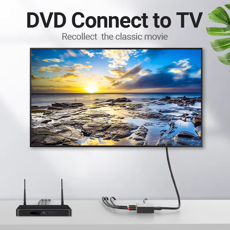 Vention AV zu HDMI Konverter und HDMI zu RCA Video Adapter in Schwarz mit Mini USB Stromkabel für TV Box, Projektor und Spielkonsole, 1080P HD und 720P Unterstützung - Bild 3