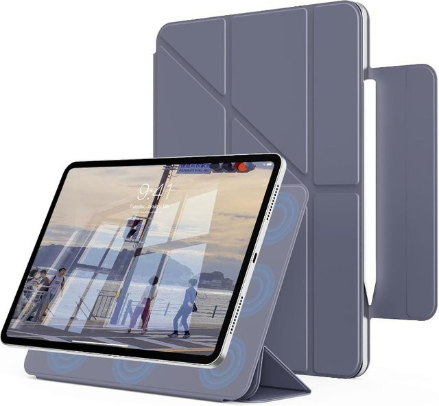 Y-Fold Magnetische Hülle für iPad Air 13 2025, iPad Pro 11 und 12.9, sowie iPad Air 4 5 und iPad Mini in Weiß - Bild 1