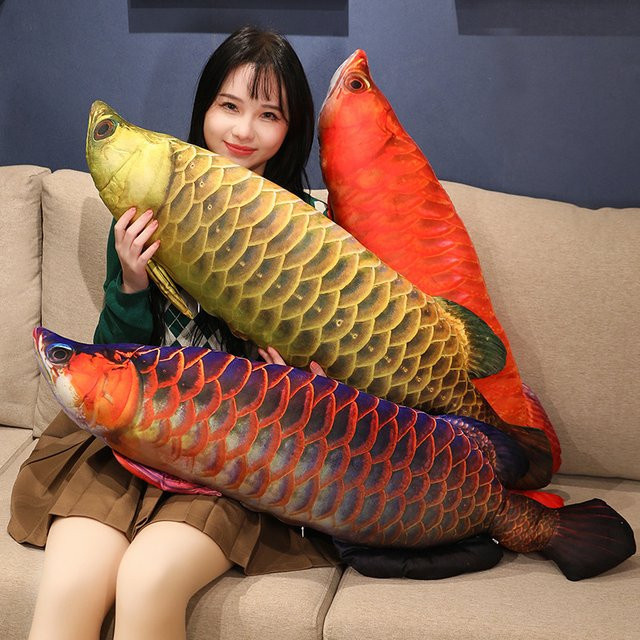 pangcangshu Gold Arowana Plüsch Spielzeug, Plüsch Fisch Puppe, 1-teiliges Set - Bild 1
