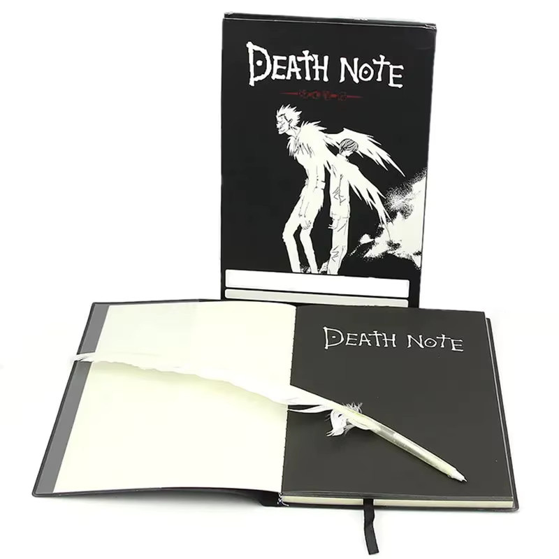 Coliky Death Note Notizbuch-Set aus schwarzem Kunstleder mit Hardcover und linierten Seiten - Bild 5