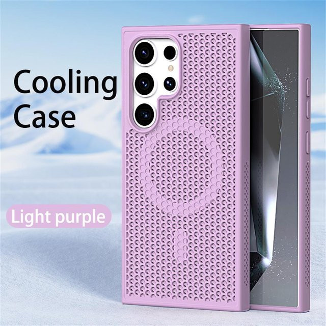 Magnetische Stoßfeste Handyhülle mit Wärmeableitung für Samsung Galaxy S24 S23 Ultra S22 Plus FE in Violett - Bild 1