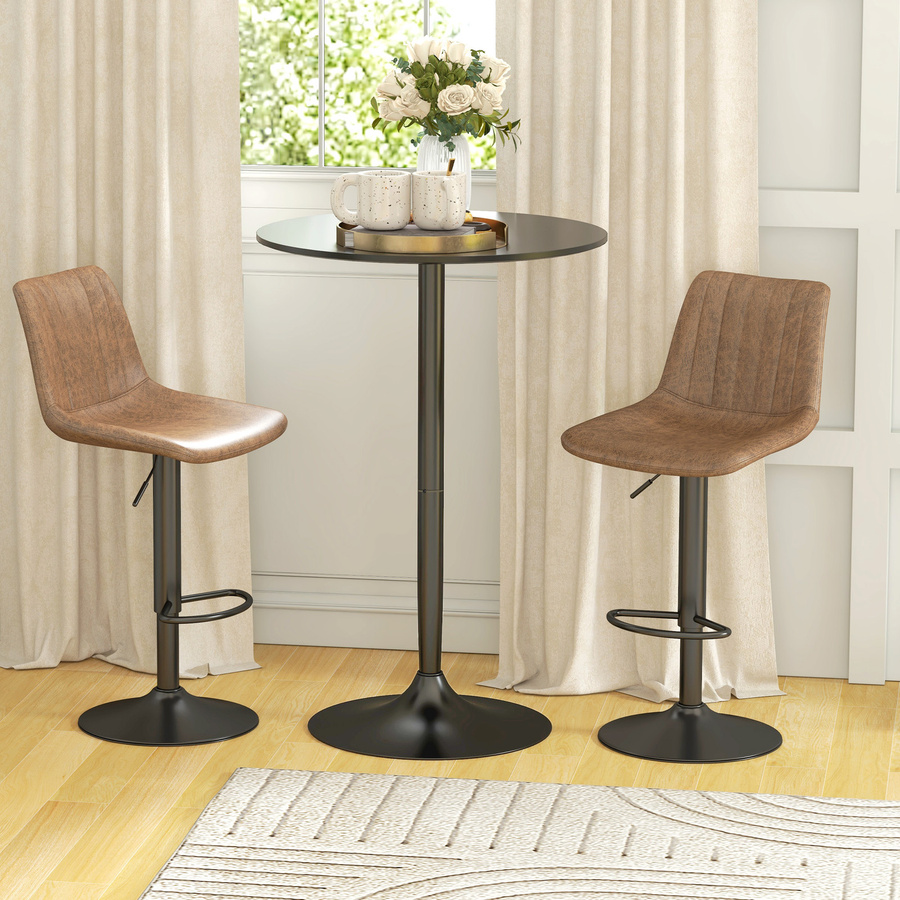 HOMCOM Bistrotisch Runder Stehtisch in Schwarz für Wohnzimmer und Esszimmer Durchmesser: 70 cm, Höhe: 102 cm - Bild 2