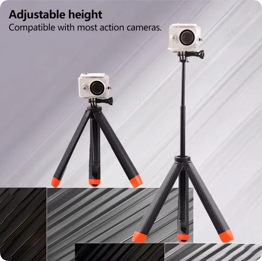 Schwimmender Selfie-Stick und Teleskop-Stativ als wasserdichter Schwimmgriff für DJI Action 6/5 Pro/4, GoPro und Insta360 Ace Pro 2 in Schwarz - Bild 2