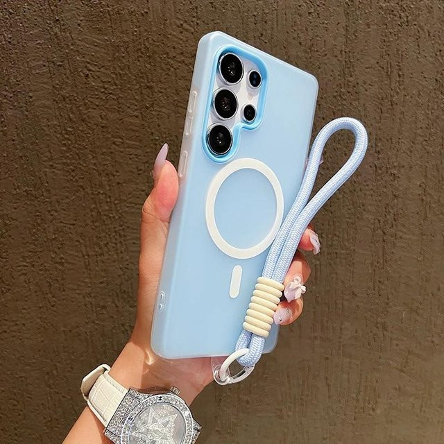 Mattierte Samsung Galaxy Hülle mit Lanyard und MagSafe Kompatibilität in Bonbonfarben - Bild 1