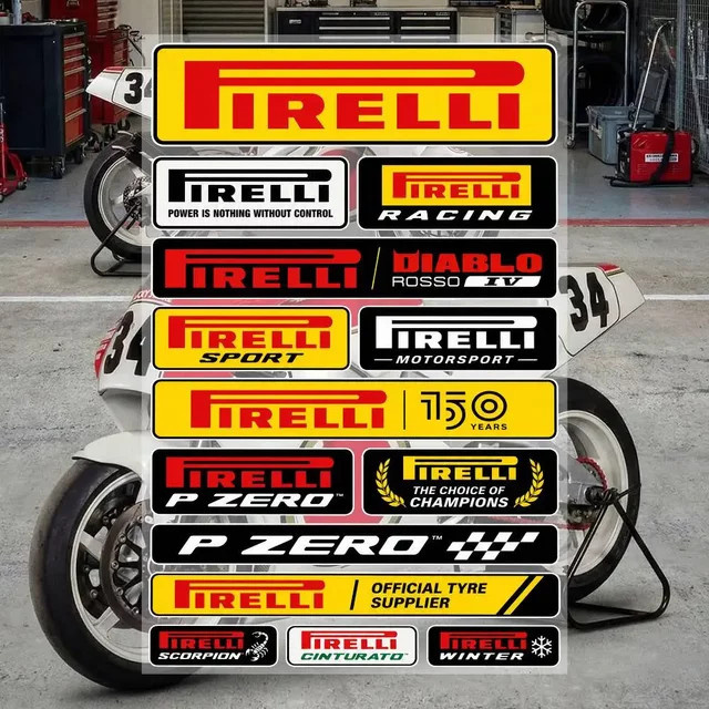 PIRELLI Graffiti Aufkleber aus wasserfestem PVC in Multicolour für Auto, Motorrad, Skateboard und Helm - Bild 1