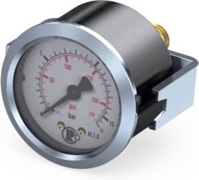 Riegler Standardmanometer mit Dreikantfrontring, G 1/8 hinten, 0 - 10,0 bar, Durchmesser 40 mm, Farbe Silber - Bild 1