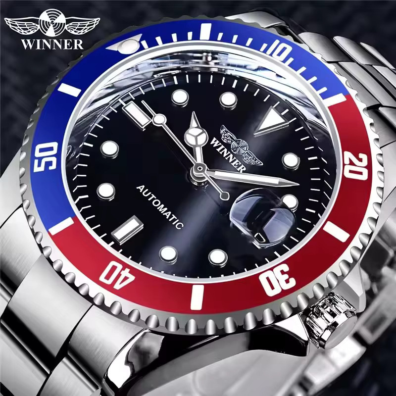 WINNER Armbanduhr Automatik, Edelstahl, Schwarz, Herren - Bild 5