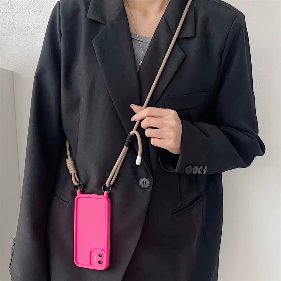 Einstellbares Crossbody Lanyard aus geflochtenem Seil als Schultergurt und Schlüsselanhänger für dein iPhone 17 Pro Max in süßen Farben - Bild 2