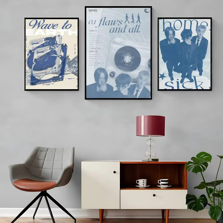 Wave To Earth Poster selbstklebender wasserfester Papieraufkleber Wanddekoration Multicolor B: 15,0 cm, H: 15,0 cm - Bild 3