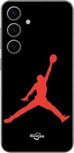 Maniacase Schutzhülle für Samsung Galaxy S25 mit Jordan Logo 23 Basketball Design in Rot und Schwarz - Bild 1