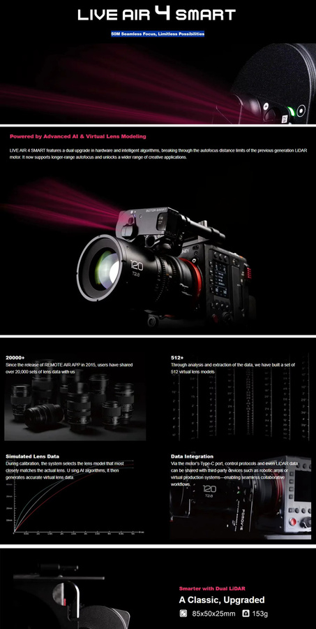PDMOVIE LIVE AIR 4 Smart Autofokus-Motor mit LiDAR-Technologie in Schwarz - Bild 2
