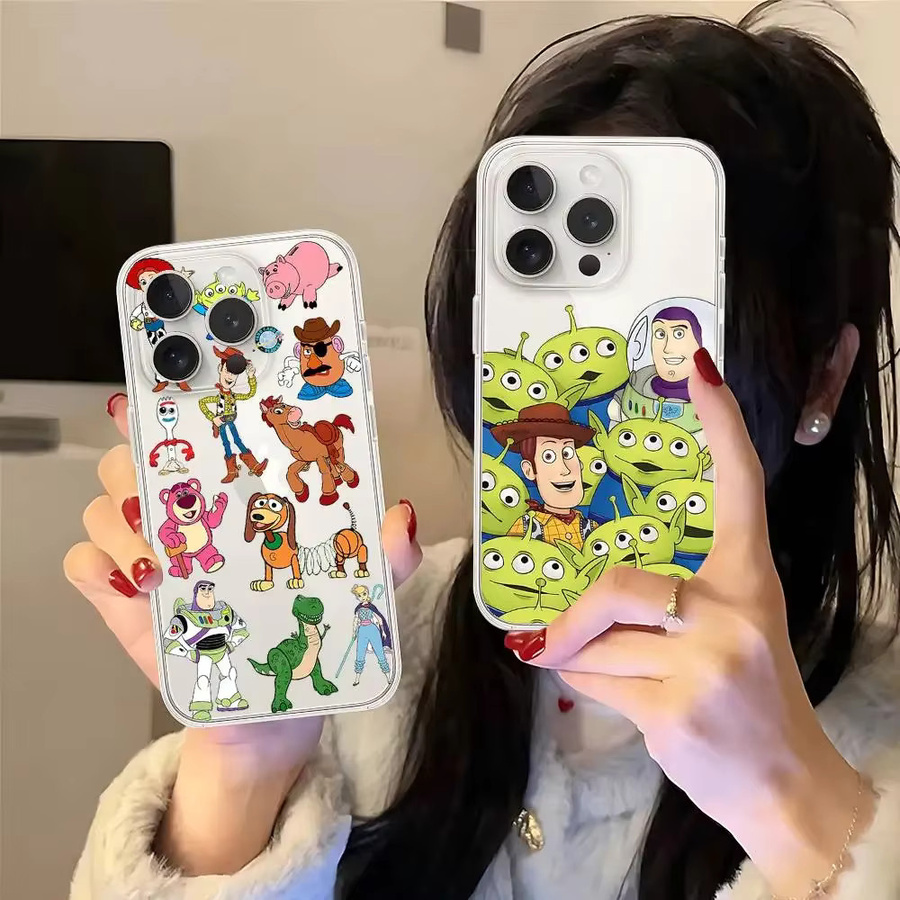 Mesuca Transparentes Handycase im Cartoon Toy Story Design für iPhone 11 bis iPhone 17 Pro Max Plus und weitere Modelle - Bild 3