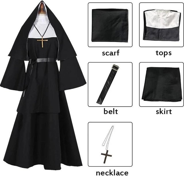 Halskette Kreuz, Schwarz, Damen, Unisex - Bild 1