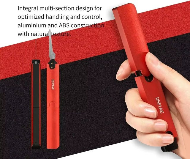 DSPIAE AT-HW Aluminium-Handsäge mit Schneidklingen in Rot für Modellbau und Hobby - Bild 1