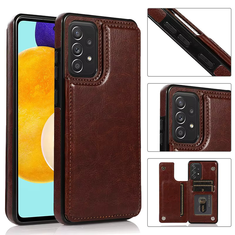 Ulita Plus Luxus Leder Handyhülle mit Kartenfach für Samsung Galaxy S25 S24 S23 A56 A55 A36 A54 A35 A16 in Schwarz - Bild 5