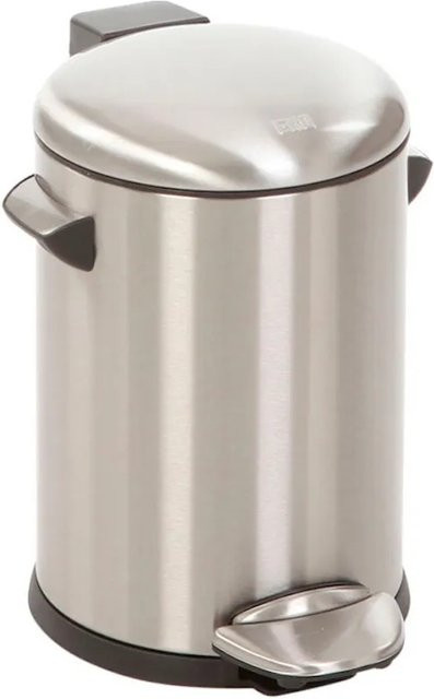 PROREGAL Retro Treteimer Silber mit markanten Griffen und Kugelkappe, Höhe: 26,2 cm, Durchmesser: 16,7 cm - Bild 1