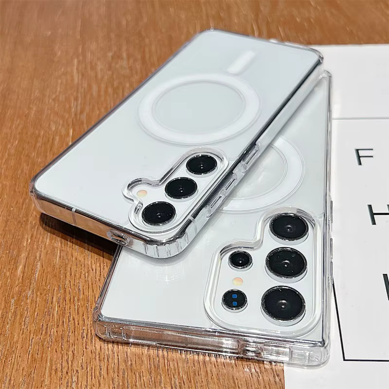 Original Klare Acryl Schutzhülle mit MagSafe Magnet für Samsung Galaxy S25 S24 S23 S22 S21 FE Plus Ultra A16 A36 A56 A26 S25edge 5G Transparent - Bild 1