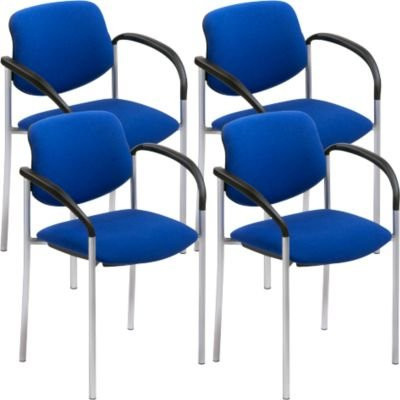 NowyStyl Besucherstuhl STYL mit Armlehnen, stapelbar, blau, 4 Stück - Bild 1