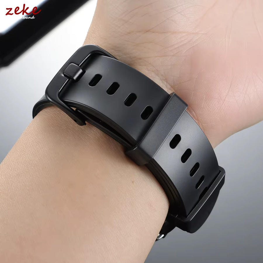 crazyband Uhrenarmband Silikon, Schwarz, 22mm, 20mm, Unisex - Bild 4