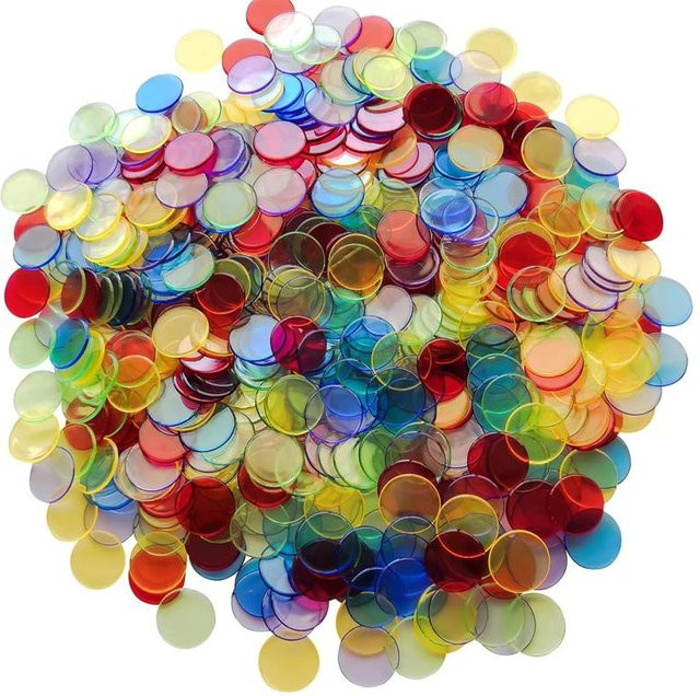 Binchi Bingo Zählchips, Transparente Farbe, 600300 Stück, Mathe Lernspiele - Bild 1