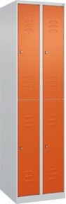 C+P Doppelstock-Spind Classic PLUS mit 2 Abteilen, Lichtgrau, H x B x T: 185 x 50 x 50 cm, mit Zylinderschloss und Kleiderstange - Bild 1