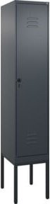 C+P Spind Classic PLUS Garderobenschrank mit 1 Abteil, Anthrazit/Schwarz, H x B x T: 212 x 40 x 50 cm - Bild 1