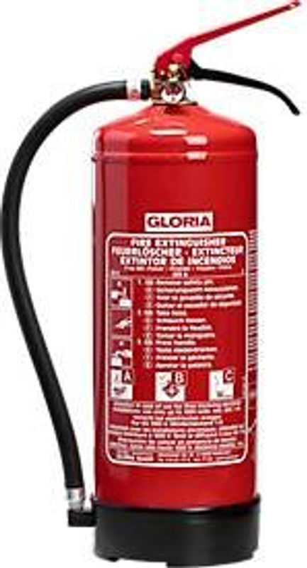 Gloria Pulver-Feuerlöscher PD6GA in Rot mit Wandhalterung, 6,0 l - Bild 2