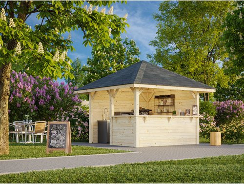 Palmako Holz-Pavillon Bianca Set aus Fichtenholz in Braun B/H/T: 300 x 319 x 300 cm - Bild 2