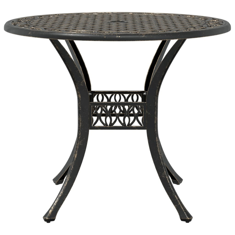 vidaXL Gartentisch aus Aluminiumguss in Bronze, rund, Durchmesser: 90 cm, Höhe: 75 cm - Bild 5