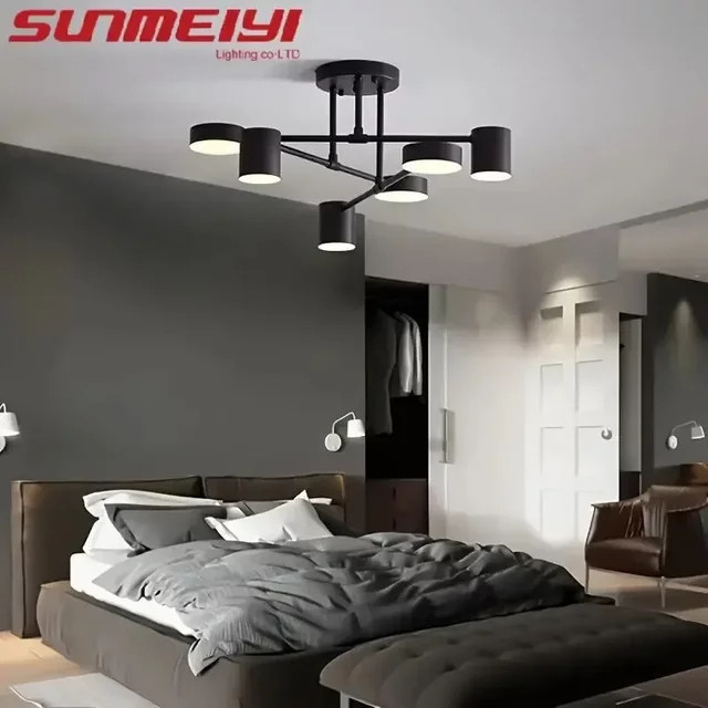 Moderne Deckenleuchte von TRAZOS in Schwarz und Gold mit Sternenhimmel-Design für Wohnzimmer, Flur und Schlafzimmer - Bild 1
