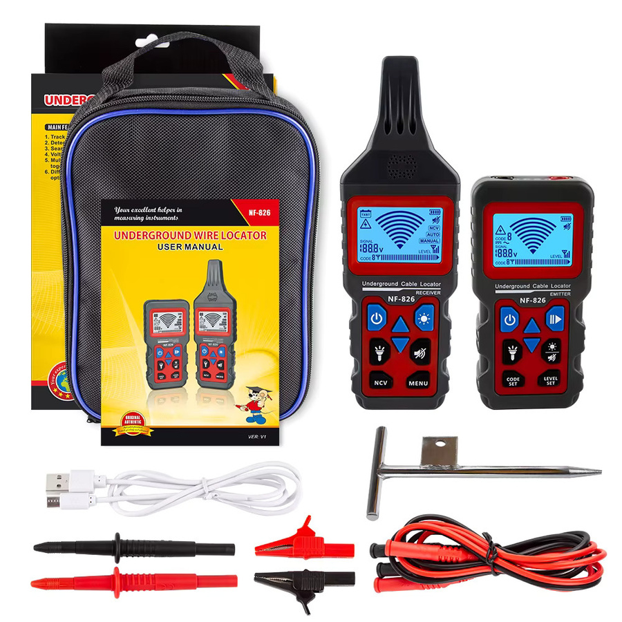 NOYAFA NF-826 Hochspannungs-Draht-Tracker professioneller Kabelfinder und Telefonkabel-Locator sowie unterirdischer Rohrdetektor - Bild 7