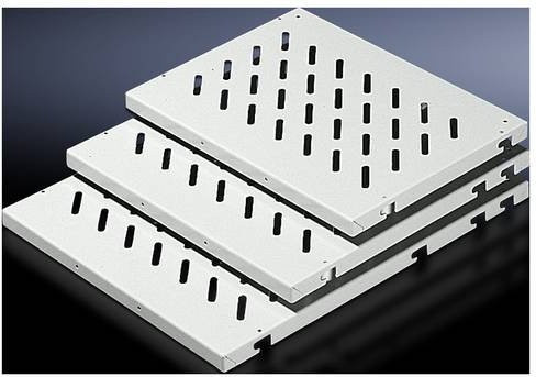 Rittal Geräteboden DK 7186.035 aus Kunststoff in Grau und Weiß, Breite: 67,1 cm, Höhe: 60,0 cm, Tiefe: 2,9 cm - Bild 1