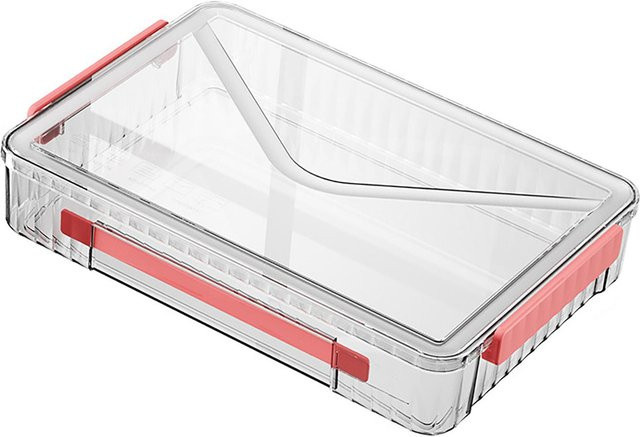 GoolRC Aufbewahrungsbox für Zertifikate und Scrapbook aus Kunststoff, Transparent mit Rot - Bild 1