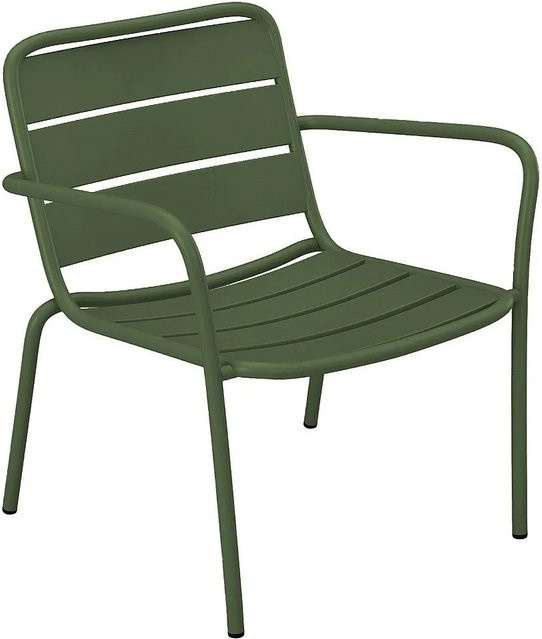 Vente-unique Gartensessel Mirmande in Khaki aus Stahl, stapelbar und UV-beständig - Bild 1