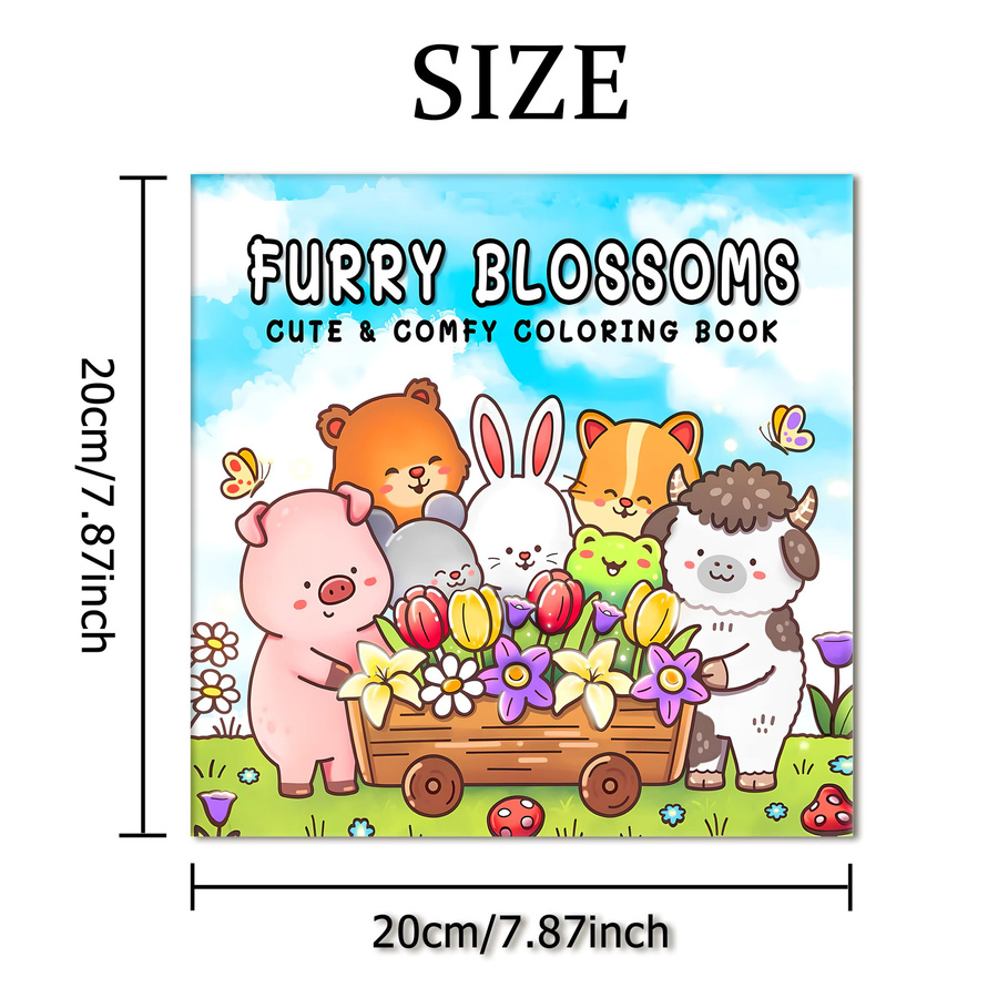 FURRY BLOSSOMS Malbuch, Tiere, bunt, für Erwachsene - Bild 2