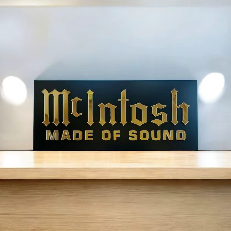 McIntosh Wandschild Goldfarbene Spiegel-Acryl-Plakette für Heimkino und Soundräume B/H: 30,0 x 13,0 cm - Bild 2