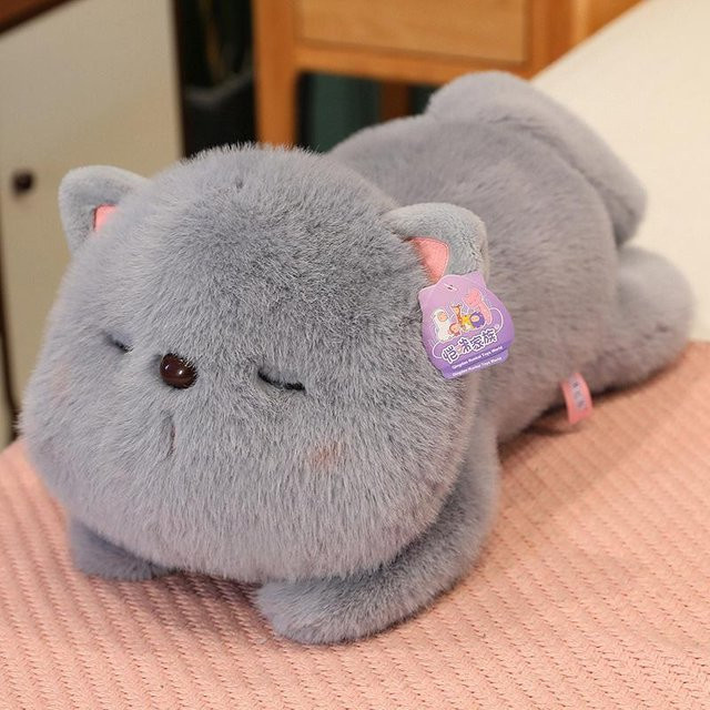 Yiran Health & Beauty Kawaii Katze Plüschtier, Grau, 30cm - Bild 1