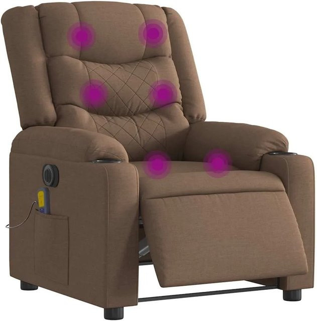vidaXL Elektrischer Massagesessel in Braun aus Stoff mit Armlehnen - Bild 1