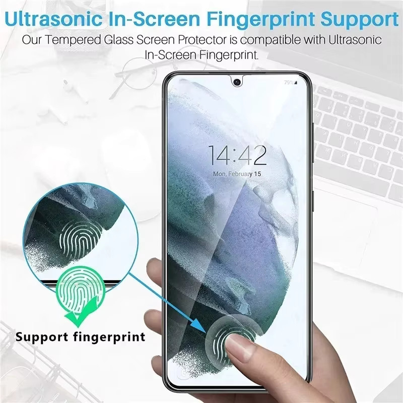 2er-Pack gehärtetes Glas Vollbildschutz für Samsung Galaxy S22, transparent, kompatibel mit Fingerabdruck-Entsperrung - Bild 4