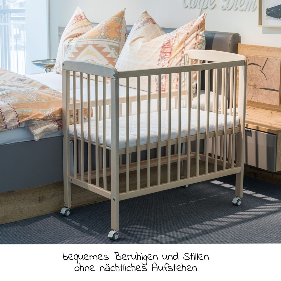 Fillikid 2in1 Beistellbett und Stubenbett Nino aus Buchenholz in Natur - Bild 2