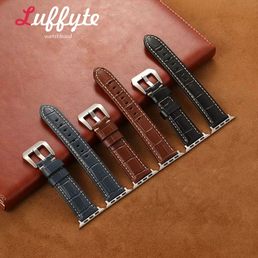 luffyte Uhrenarmband Echtleder, Schwarz, Herren - Bild 2