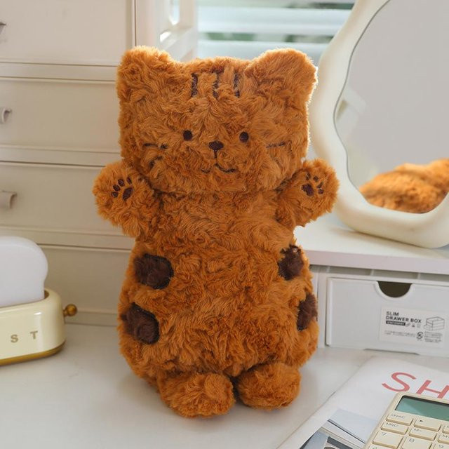 Yiran toy Kawaii Kätzchen Keks Plüschkissen, Schwarz Braun, ab 14 Jahren - Bild 1