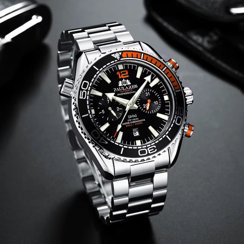 PAULAREIS Armbanduhr Automatik, Edelstahl, Schwarz, Herren - Bild 4
