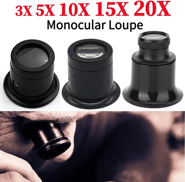 Alloet Monokulare Glaslupe für Uhren- und Schmuckreparatur, Schwarz - Bild 1